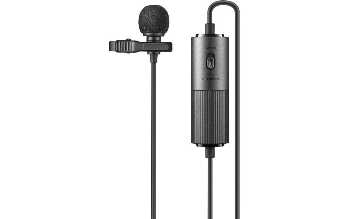 Godox LMS-60C Lavaliermikrofon – 3,5 mm Klinke, kabelgebunden, omnidirektional, Grenzschalldruck 120 dBA, schwarz
