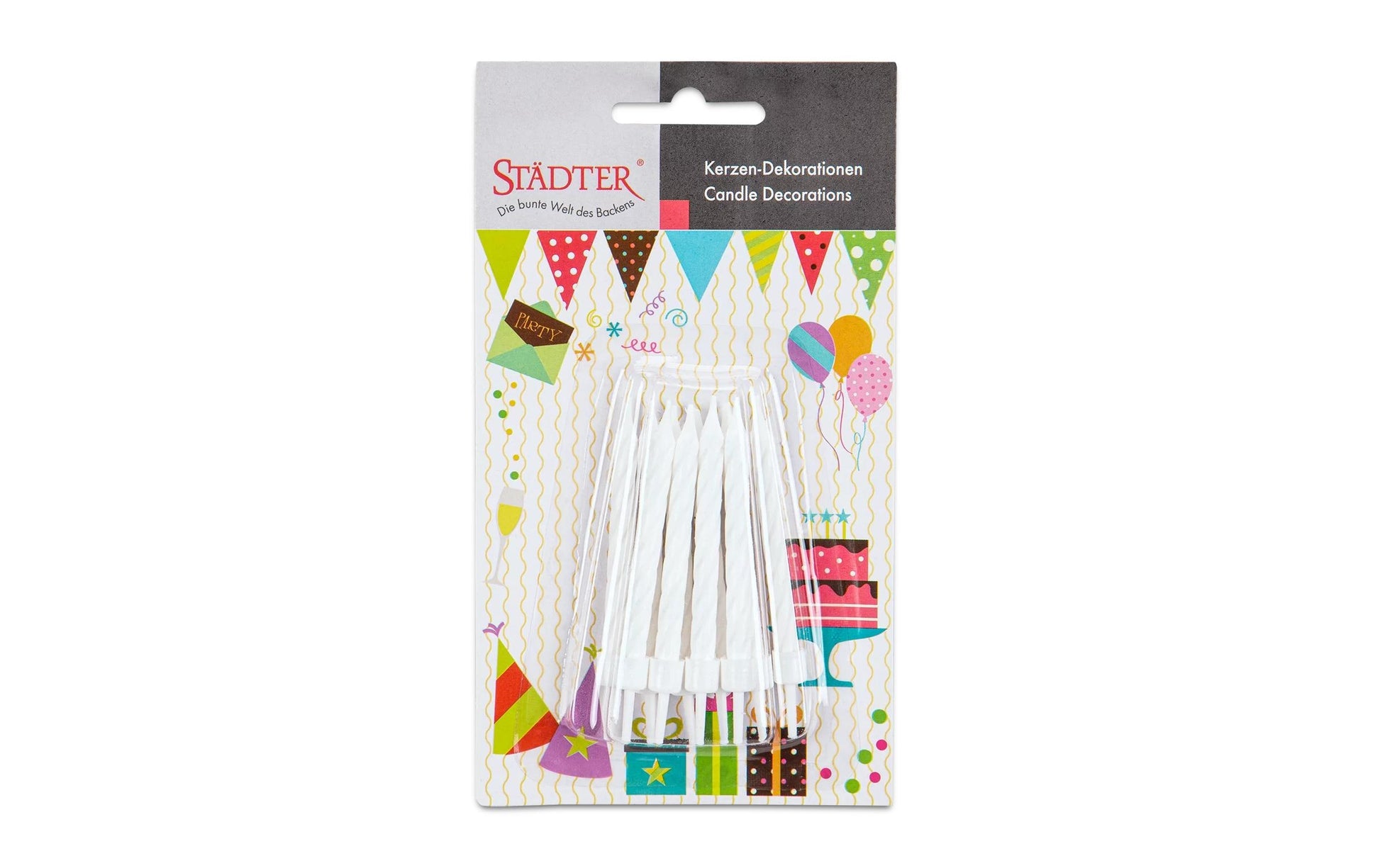 Städter Geburtstagskerzen – Weiss – 7,5 cm – 10 Stk
