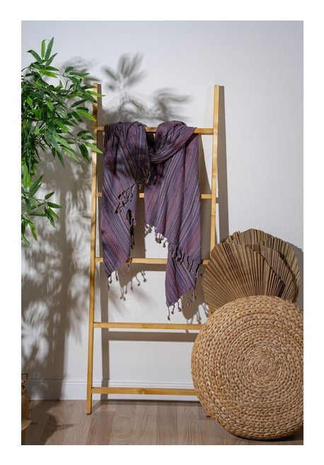 Foutastic Strandtuch Otantik – 90 × 175 cm, Lila, 60% Baumwolle/40% Polyester