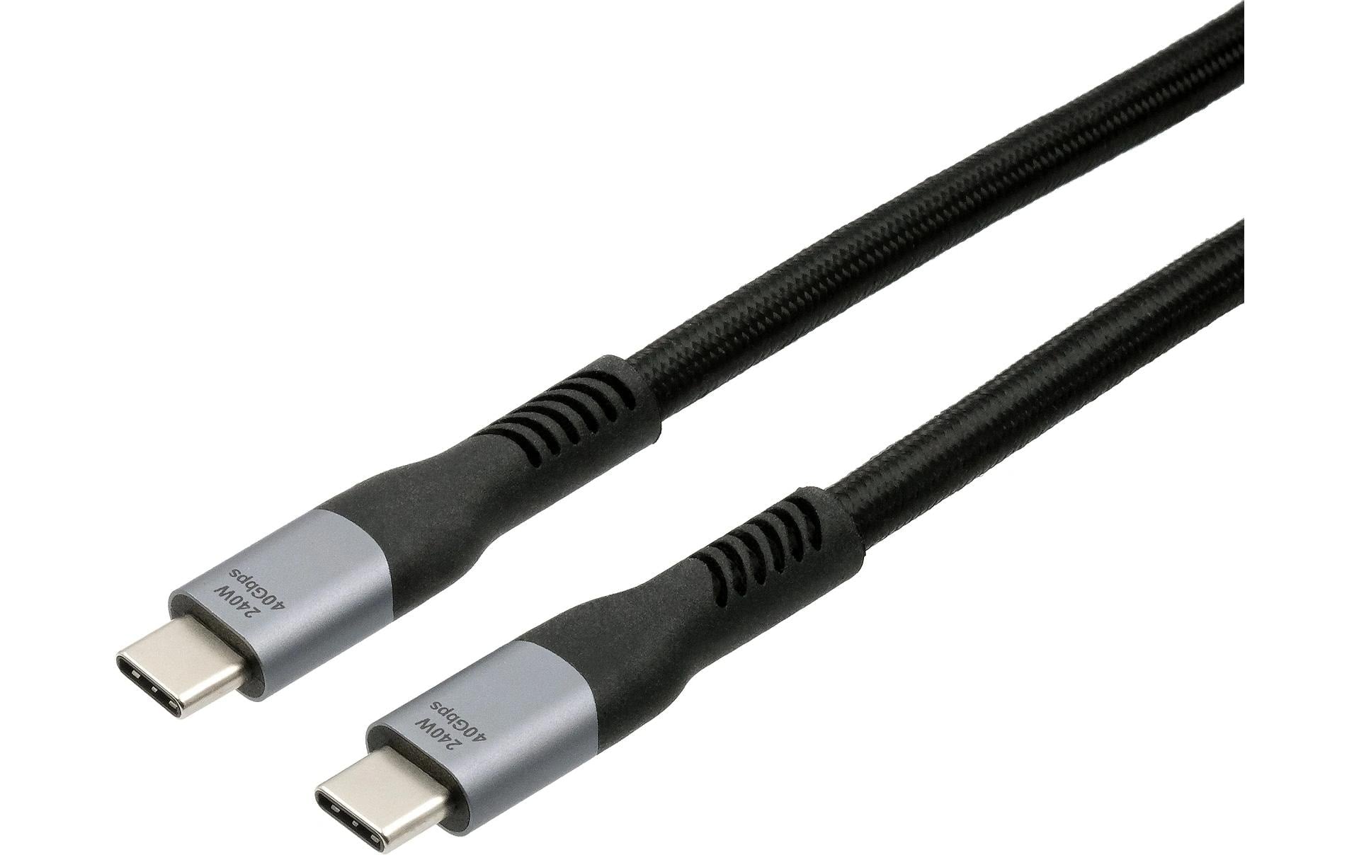 EXSYS Thunderbolt 3 (USB-C) Kabel – 40 Gbit/s – 2 m – PD 240 W – Schwarz/Grau