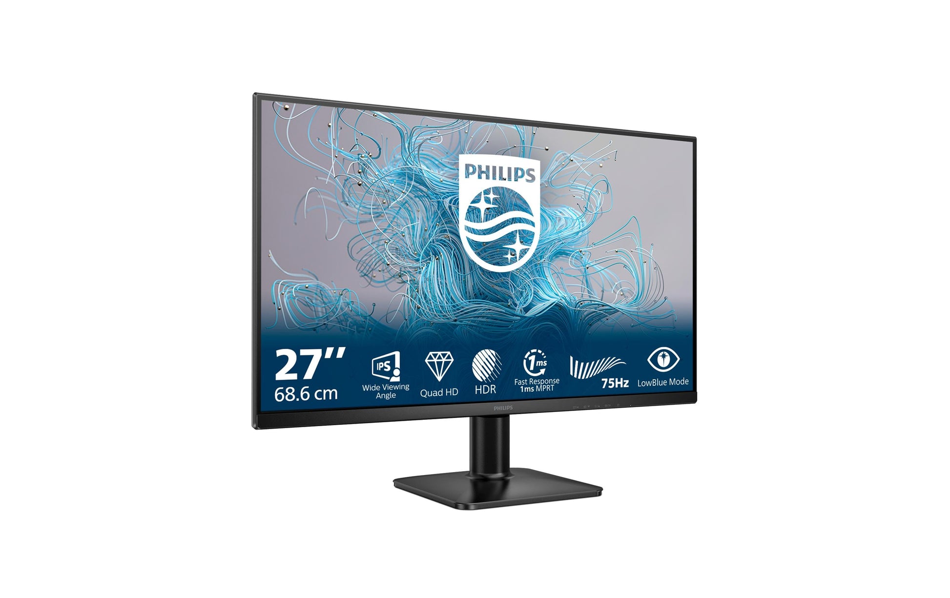 Philips 27E2N1500L/00 – Monitor, 27", 2560 × 1440 (WQHD), IPS, 75 Hz, 300 cd/m², Adaptive Sync, Schwarz