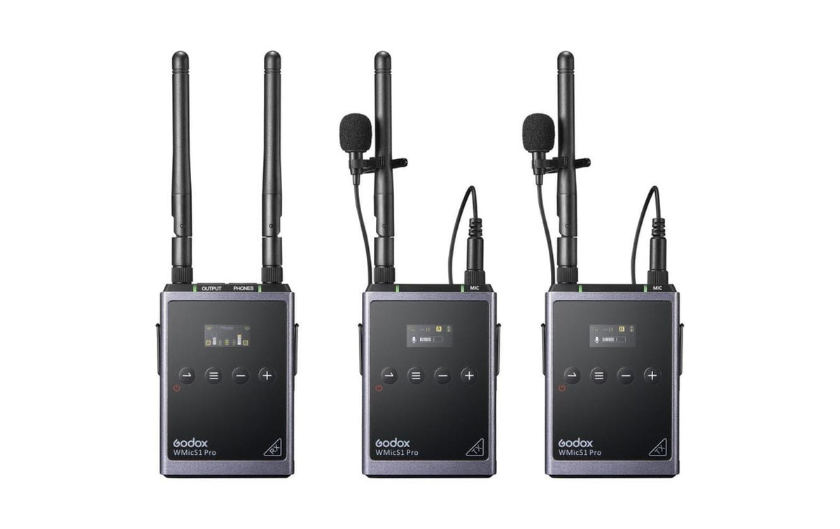 Godox WMicS1 Pro – Lavaliermikrofon 2er-Set – 3,5 mm Klinke, USB-C, Kabellos, Omnidirektional – für Kameras