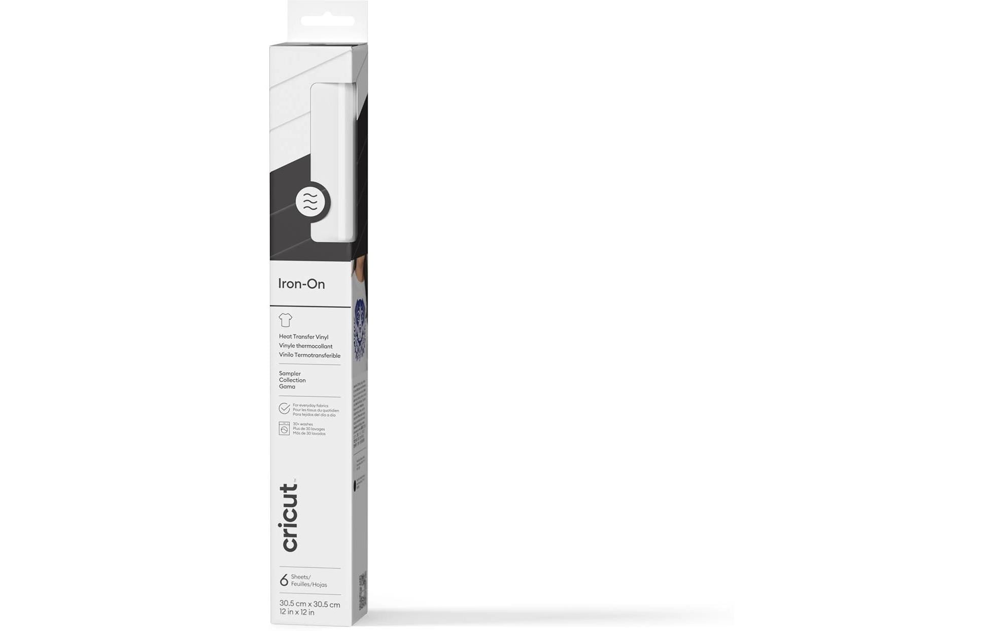 Cricut Aufbügelfolie Starterset – 30,5 × 30,5 cm, Schwarz, Weiss – für Schneideplotter