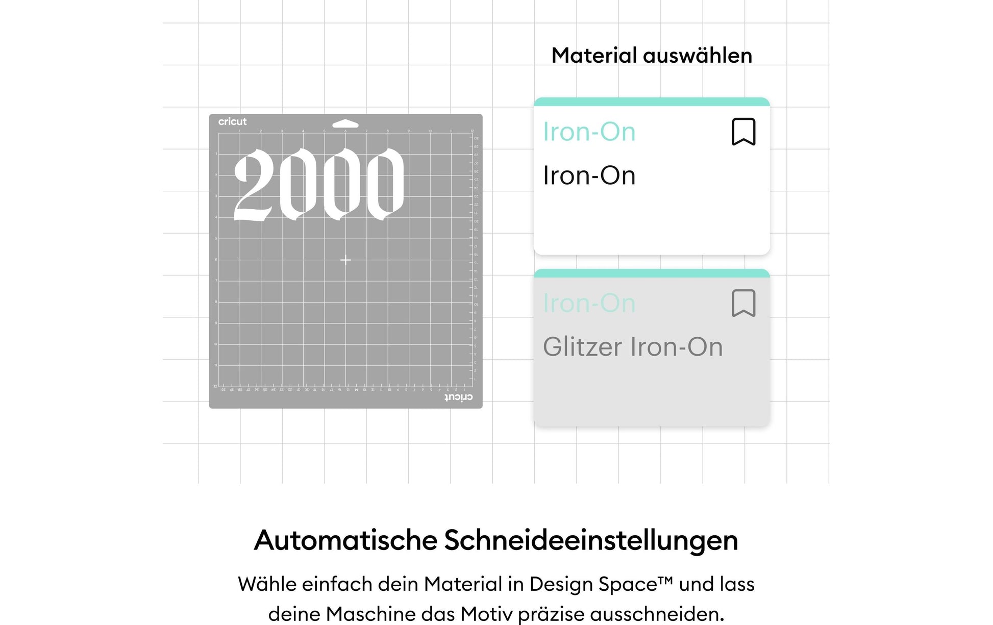 Cricut Aufbügelfolie Starterset – 30,5 × 30,5 cm, Schwarz, Weiss – für Schneideplotter