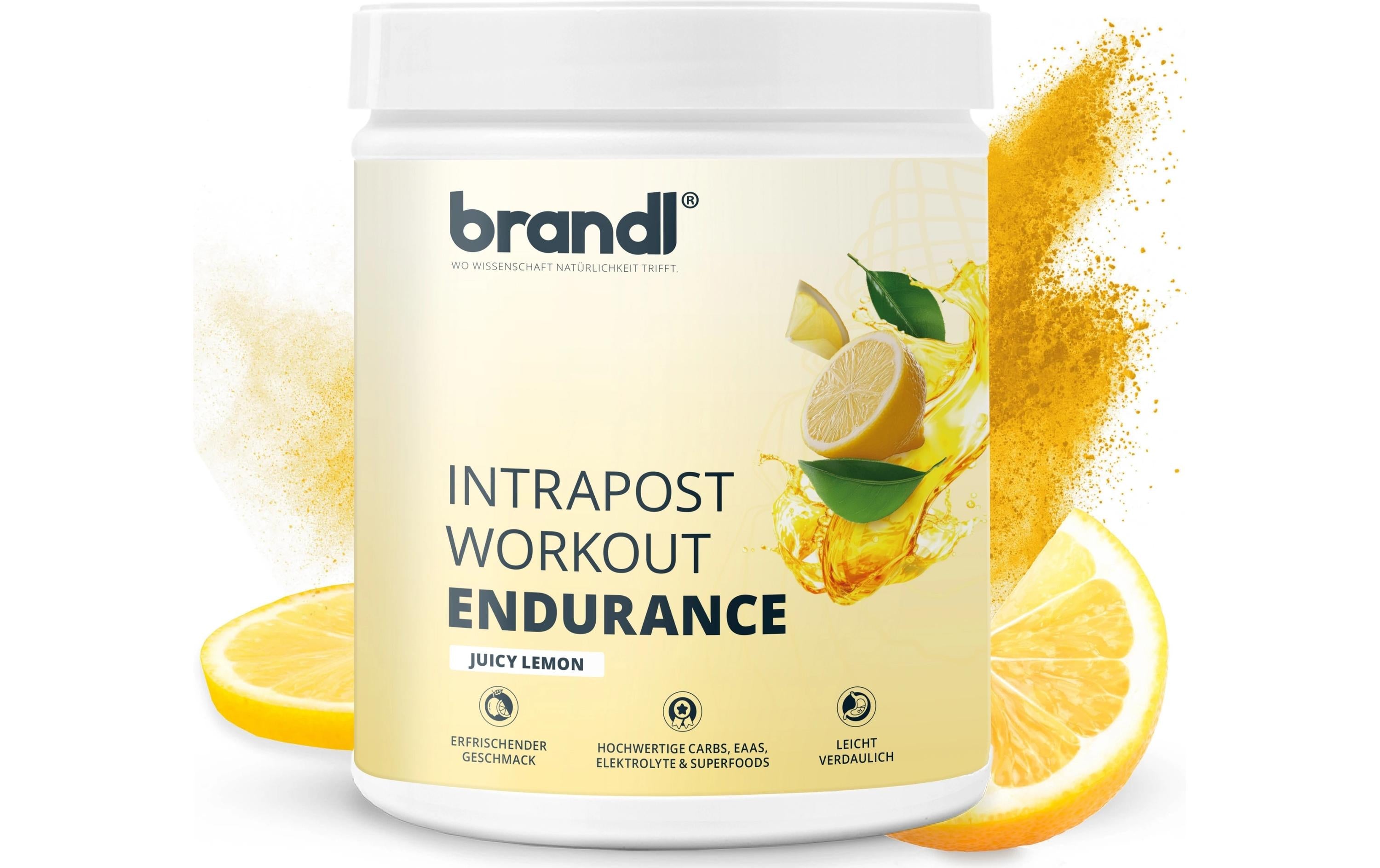 Brandl-nutrition Sportgetränk-Konzentrat, Zitrone, Vegan – 600 g