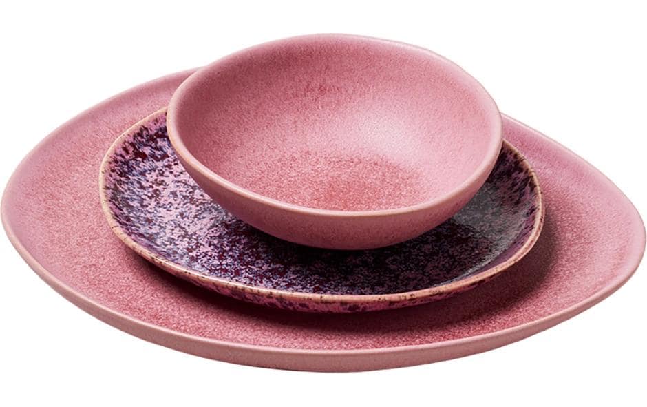 Chic-mic Salatteller Dahlia – 23,5 × 19,0 × 5,0 cm, Keramik, Rosa