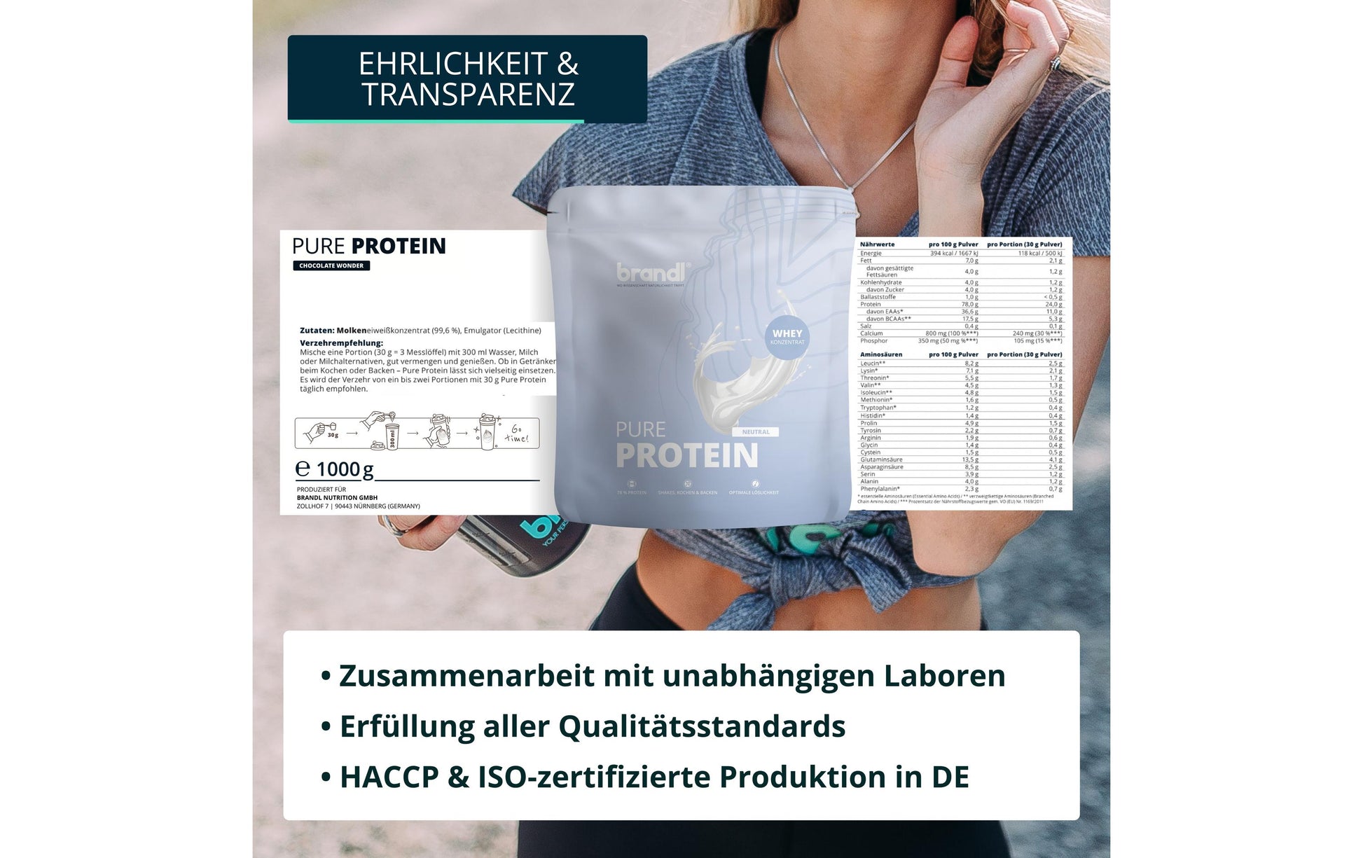 Brandl-nutrition Whey Protein Neutral – 1 kg