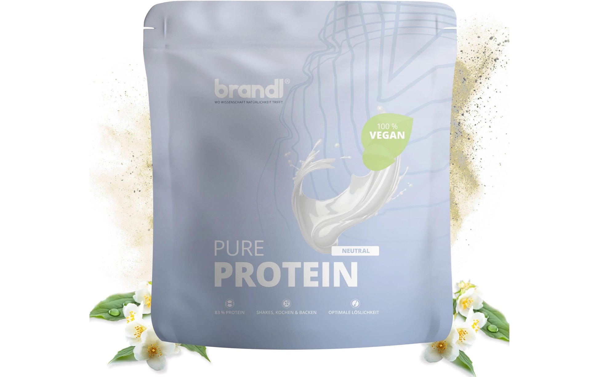 Brandl-nutrition Protein Pulver Neutral – Vegan – 1 kg