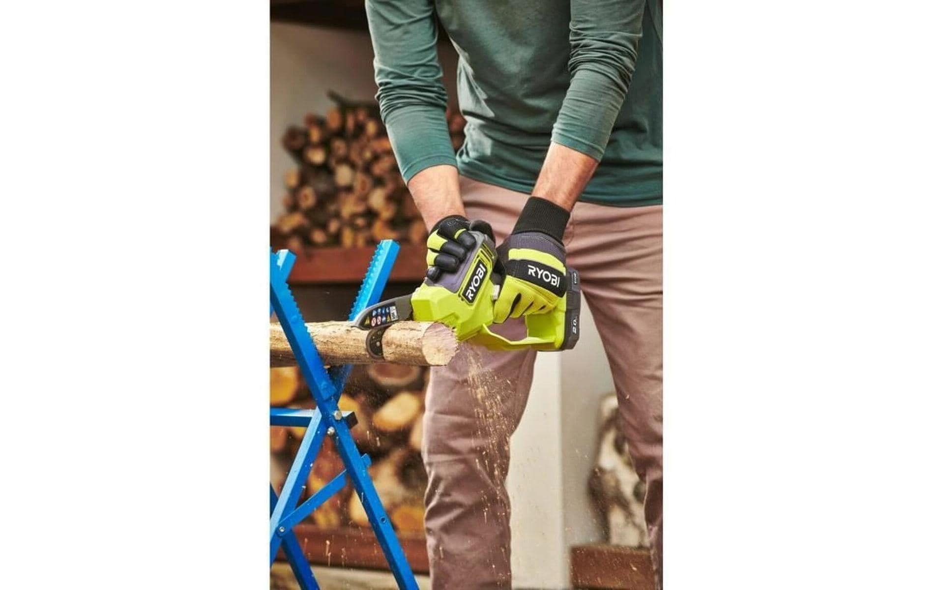Ryobi RY18PSX10A-0 Akku-Einhand-Kettensäge – 18 V – Schwertlänge 100 mm – Solo – ONE+