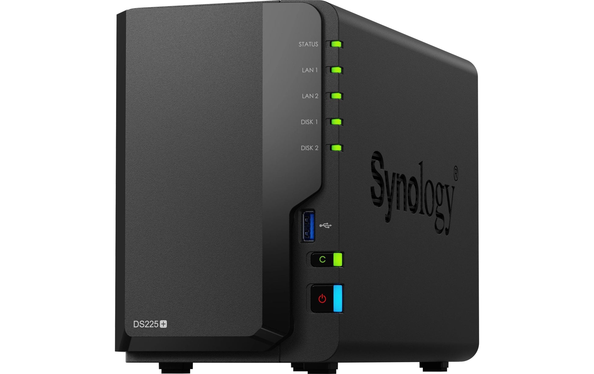 Synology DS225+ – 2-Bay Desktop NAS – Intel Celeron J4125, 2 GB RAM, 2,5GbE, DSM, 16 TB HDD vorinstalliert