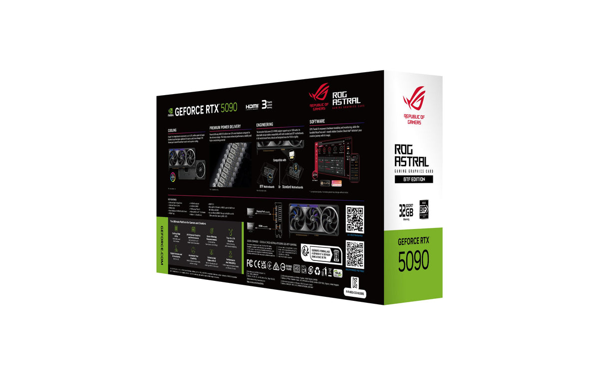 ASUS ROG Astral RTX5090 32G – PCIe Grafikkarte – 3×DisplayPort, 2×HDMI, PCIe 5.0, 1×16‑Pin