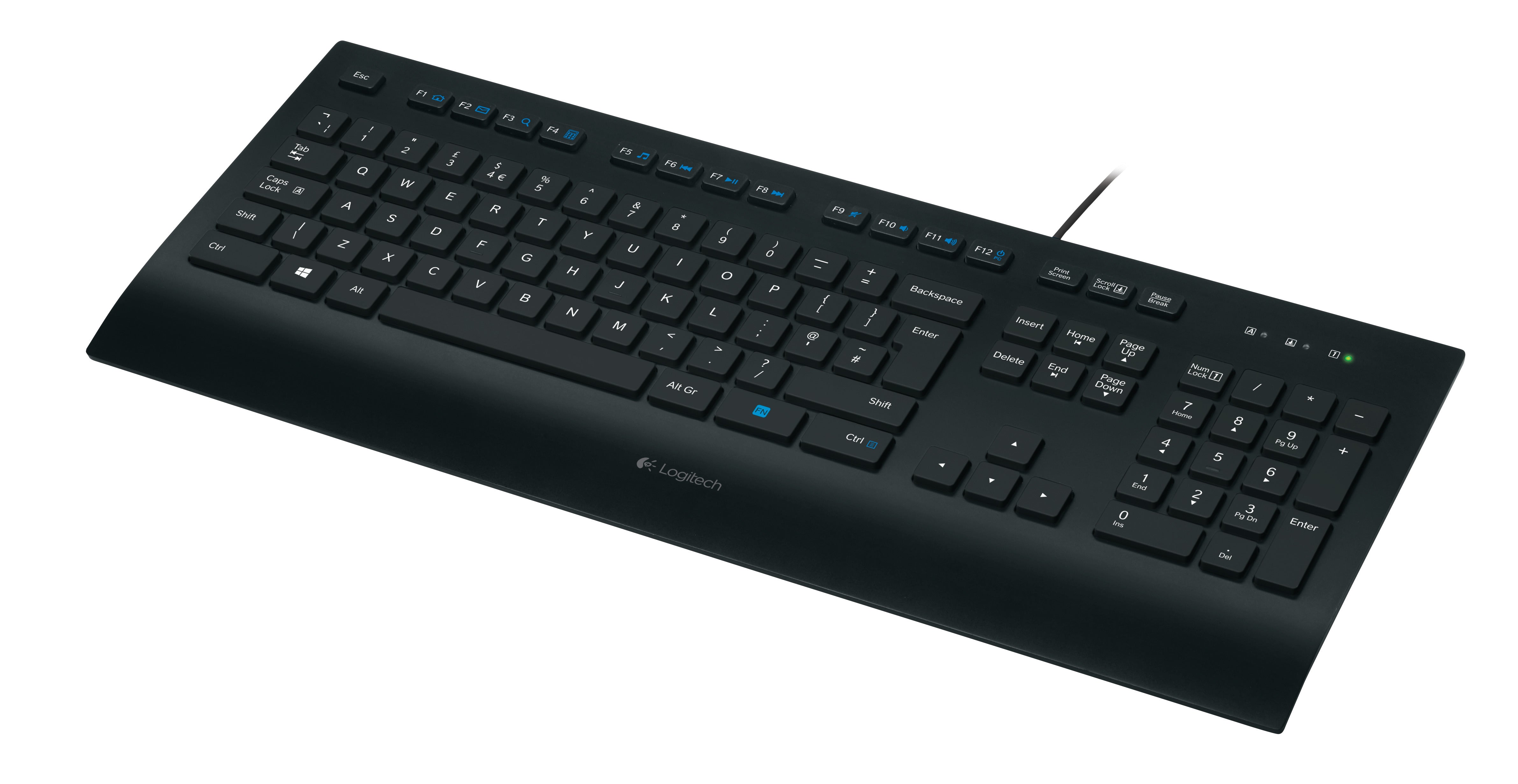 Logitech K280E Pro – Tastatur – Membran – kabelgebunden (USB) – QWERTZ (DE) – mit Handballenauflage – schwarz