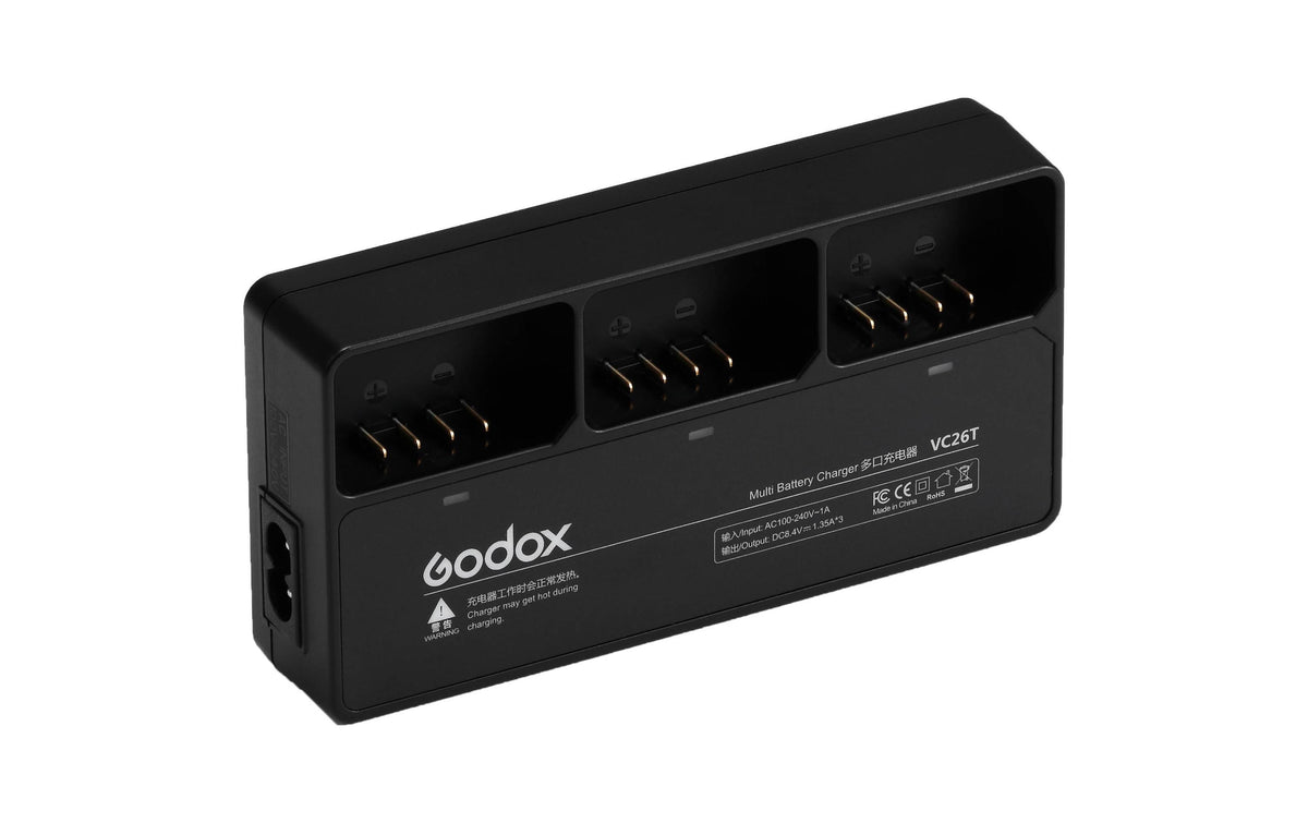 Godox VC26T Akkuladegerät – für Godox VB26, V1, AD100 Pro