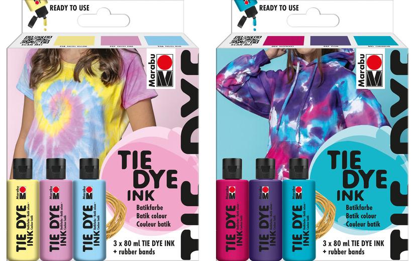 Marabu Stoffmalfarbe – Set – 3 Farben, Pastell (Sortiert), 80 ml, für Baumwolle, Leinen & Seide