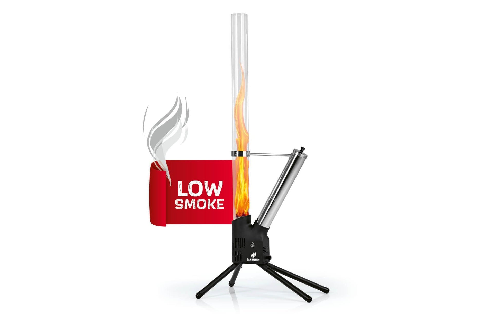 Landmann Dekorative Aussen Pellet-Fackel – 129,5 cm – Schwarz, Stahl