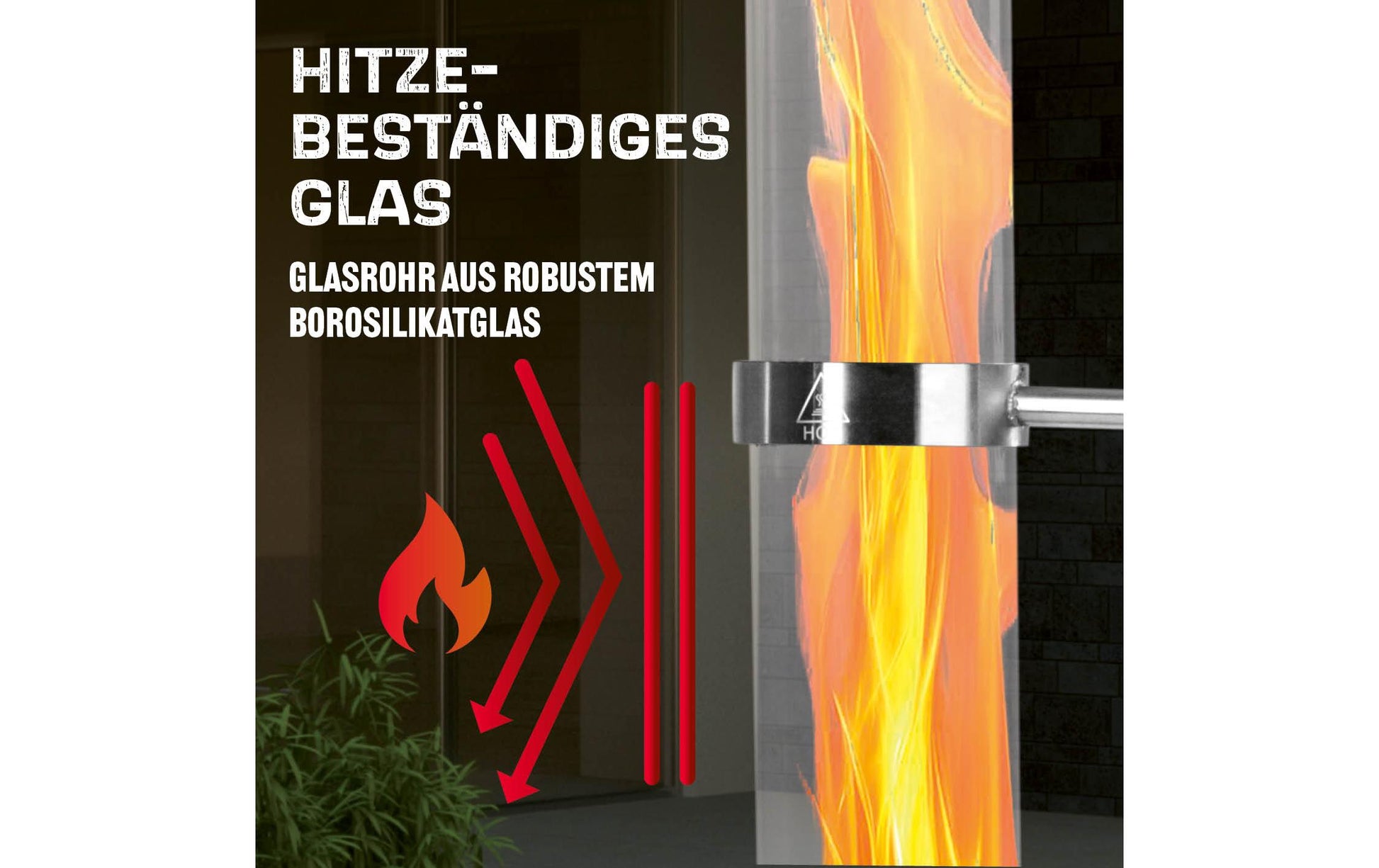 Landmann Dekorative Aussen Pellet-Fackel – 129,5 cm – Schwarz, Stahl
