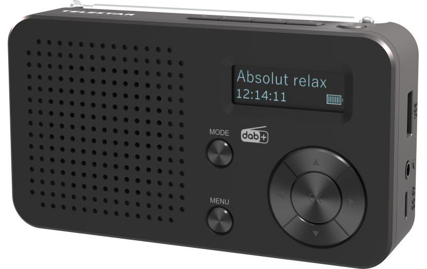 Telestar TOP 100 – DAB-/Internetradio – DAB+, UKW, Bluetooth, Akkubetrieb – Schwarz