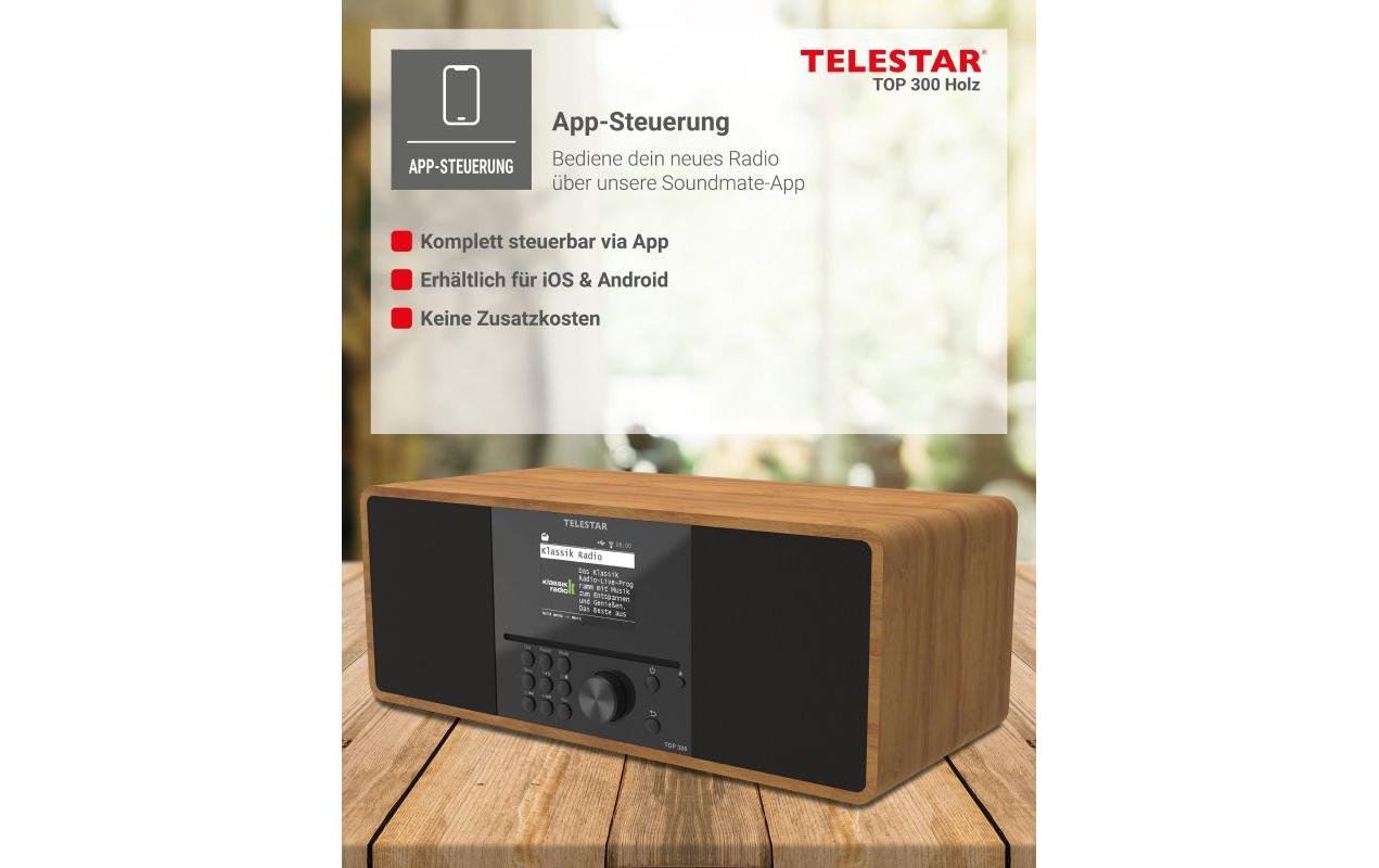 Telestar TOP 300 – DAB-/Internetradio – Tischradio – DAB+, UKW, CD, Bluetooth – Braun