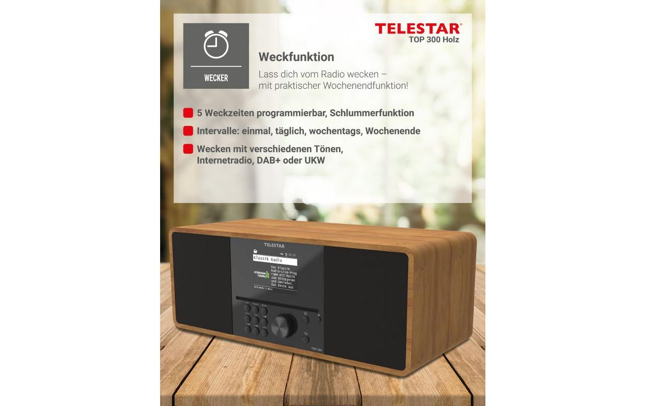 Telestar TOP 300 – DAB-/Internetradio – Tischradio – DAB+, UKW, CD, Bluetooth – Braun