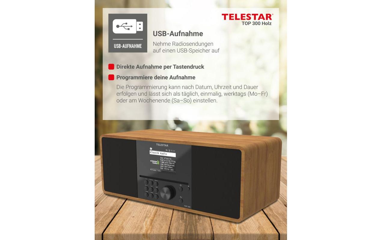Telestar TOP 300 – DAB-/Internetradio – Tischradio – DAB+, UKW, CD, Bluetooth – Braun