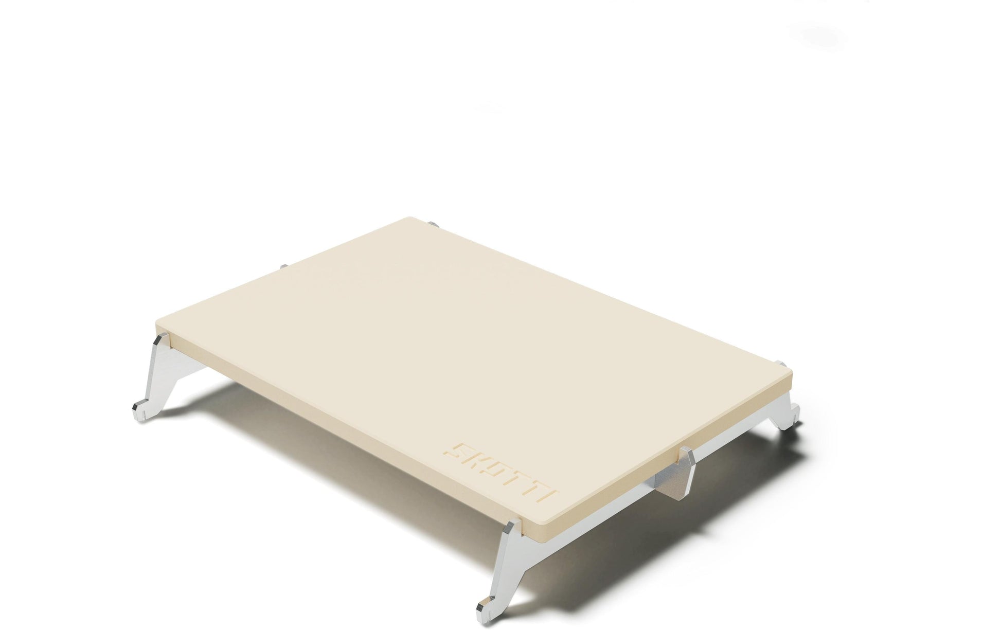 Skotti Pizzastein 24 × 16,5 × 1 cm, Stein/Edelstahl, Beige, für Grill