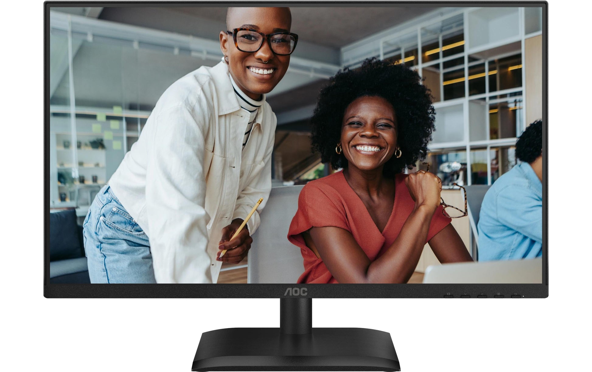AOC 24E4U – Monitor, 23,8", IPS, 120 Hz, 300 cd/m², USB-Hub, Integrierte Lautsprecher, VESA 100 × 100, Schwarz