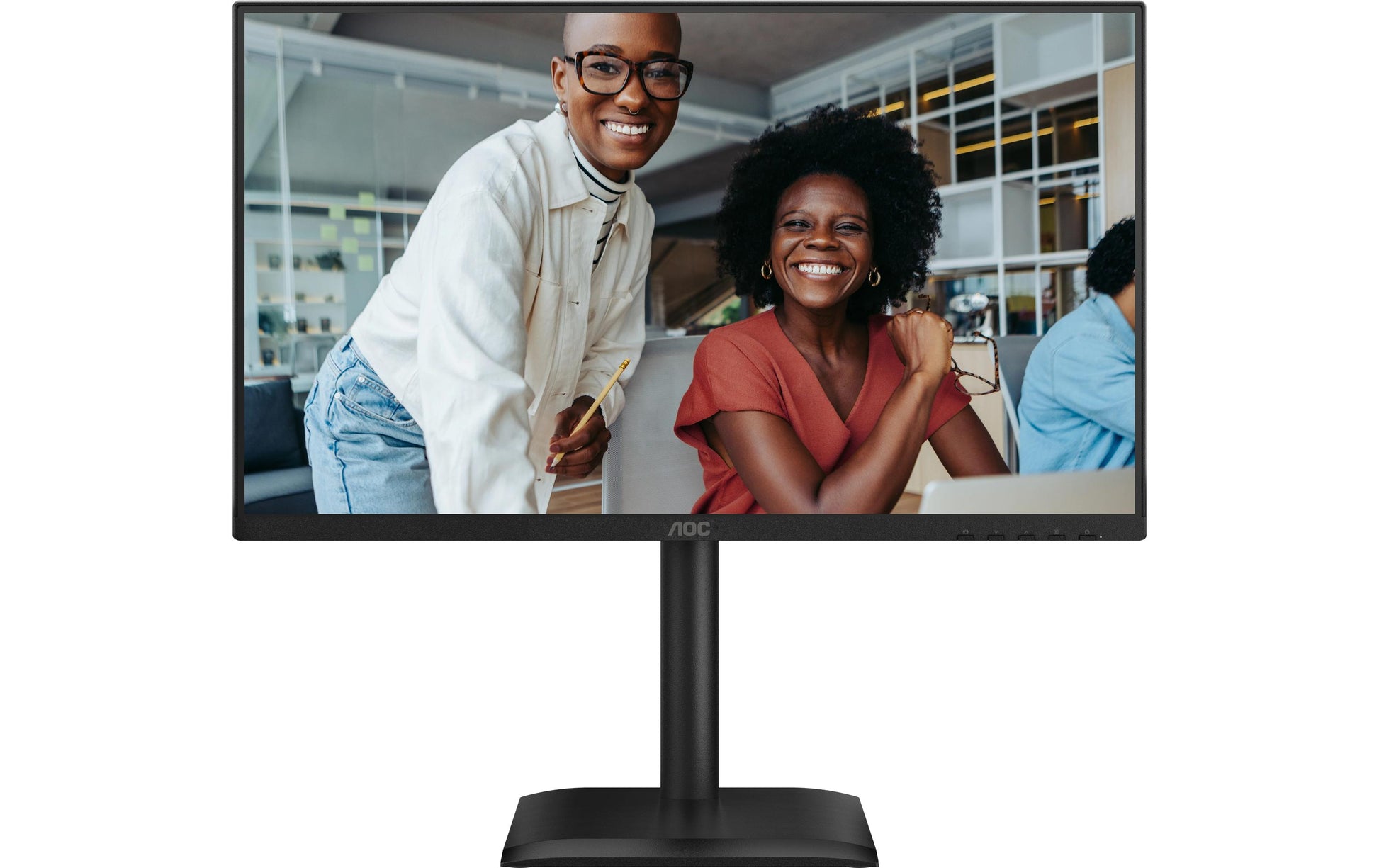 AOC 24E4U – Monitor, 23,8", IPS, 120 Hz, 300 cd/m², USB-Hub, Integrierte Lautsprecher, VESA 100 × 100, Schwarz
