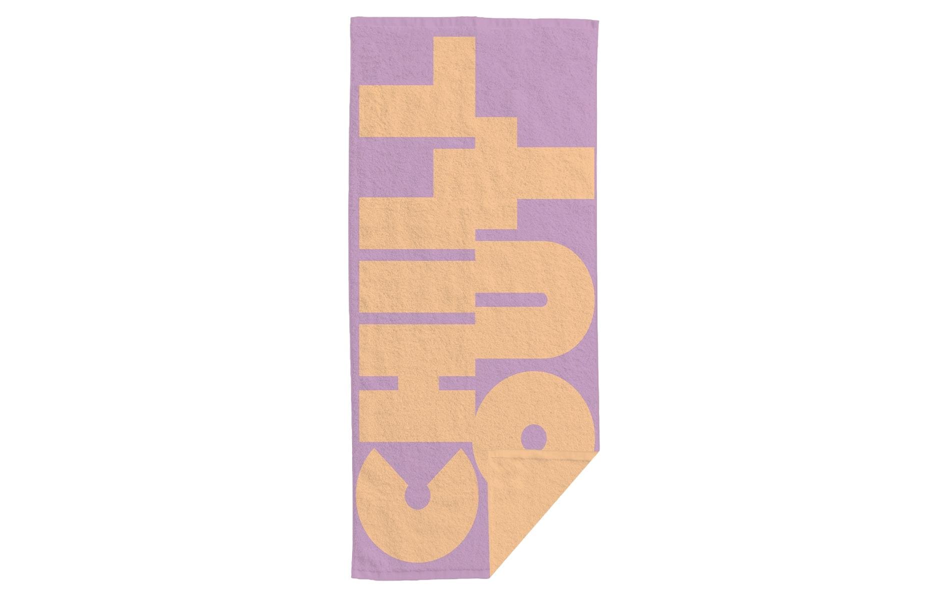 Chic-mic Strandtuch Chill Out – 90 × 180 cm, Lila/Orange, 100% Baumwolle, OEKO-TEX