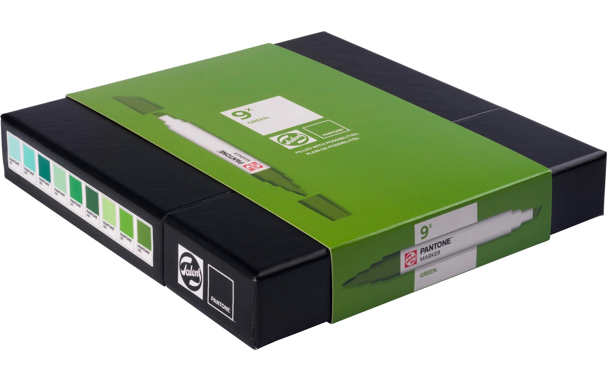 Talens Non-Permanent-Marker Pantone – grün – 9er-Set