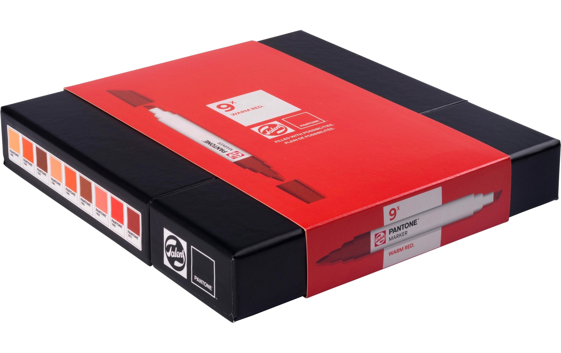 Talens Non-Permanent-Marker Pantone – warmes Rot – 9er-Set