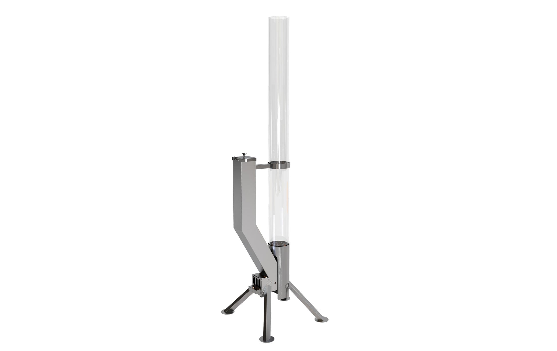 Gardenflare Premium Feuerrohr – Ø 10 × 148 cm – Edelstahl & Borosilikatglas, Silber