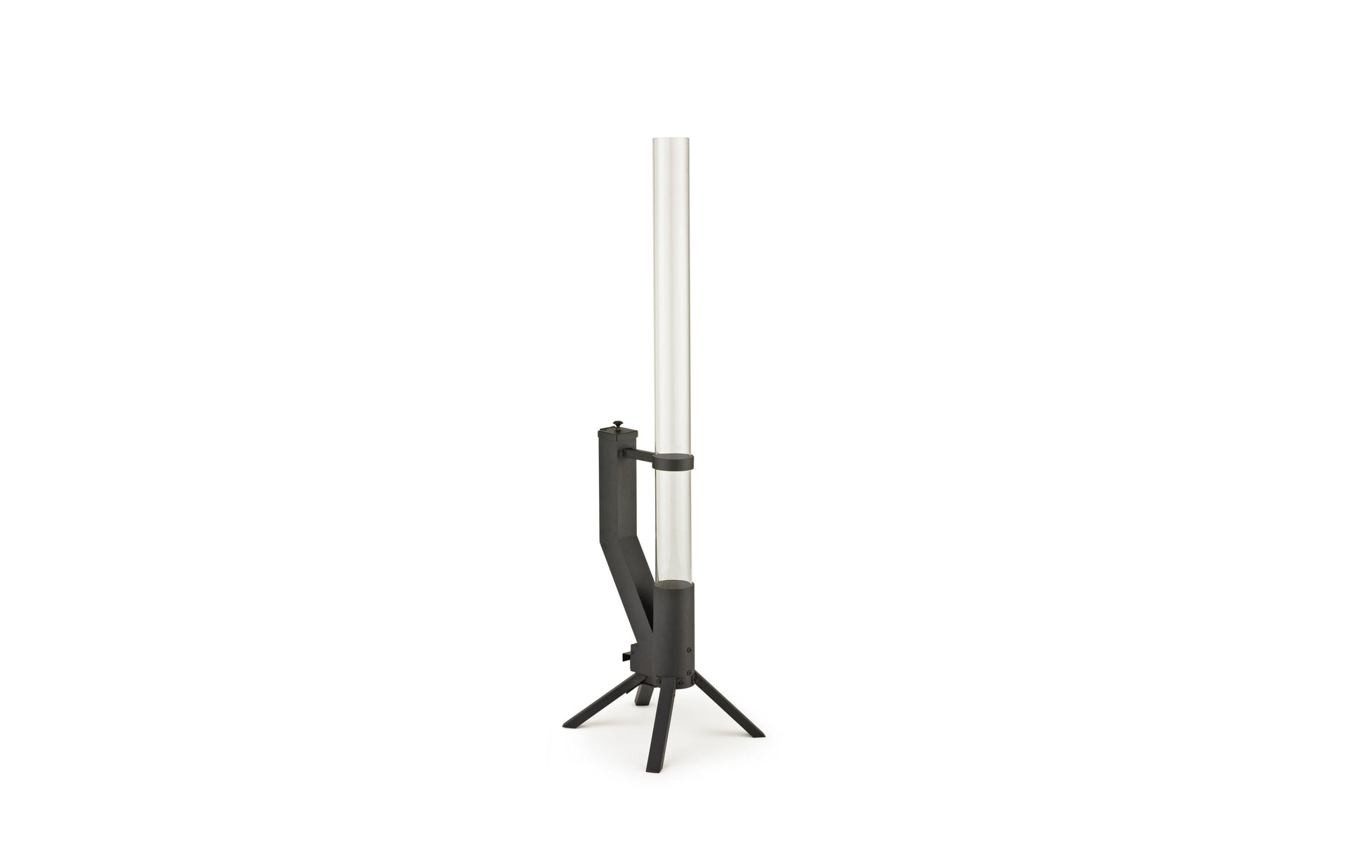 Gardenflare Freistehende Feuerstelle – Ø 8 × 130 cm – Metall & Borosilikatglas & Edelstahl, Schwarz