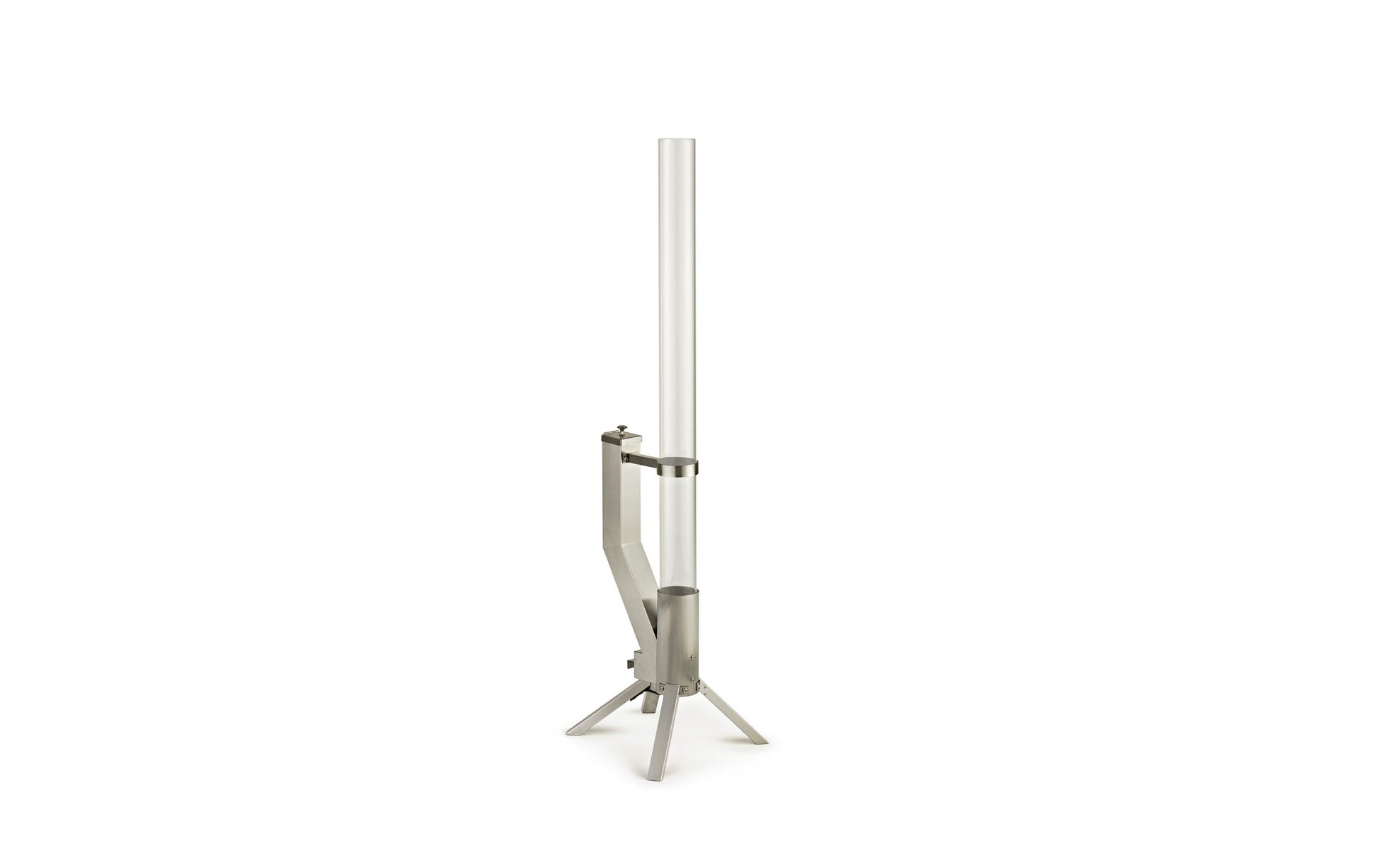 Gardenflare Feuerrohr – Ø 8 × 130 cm – Edelstahl & Borosilikatglas, Silber