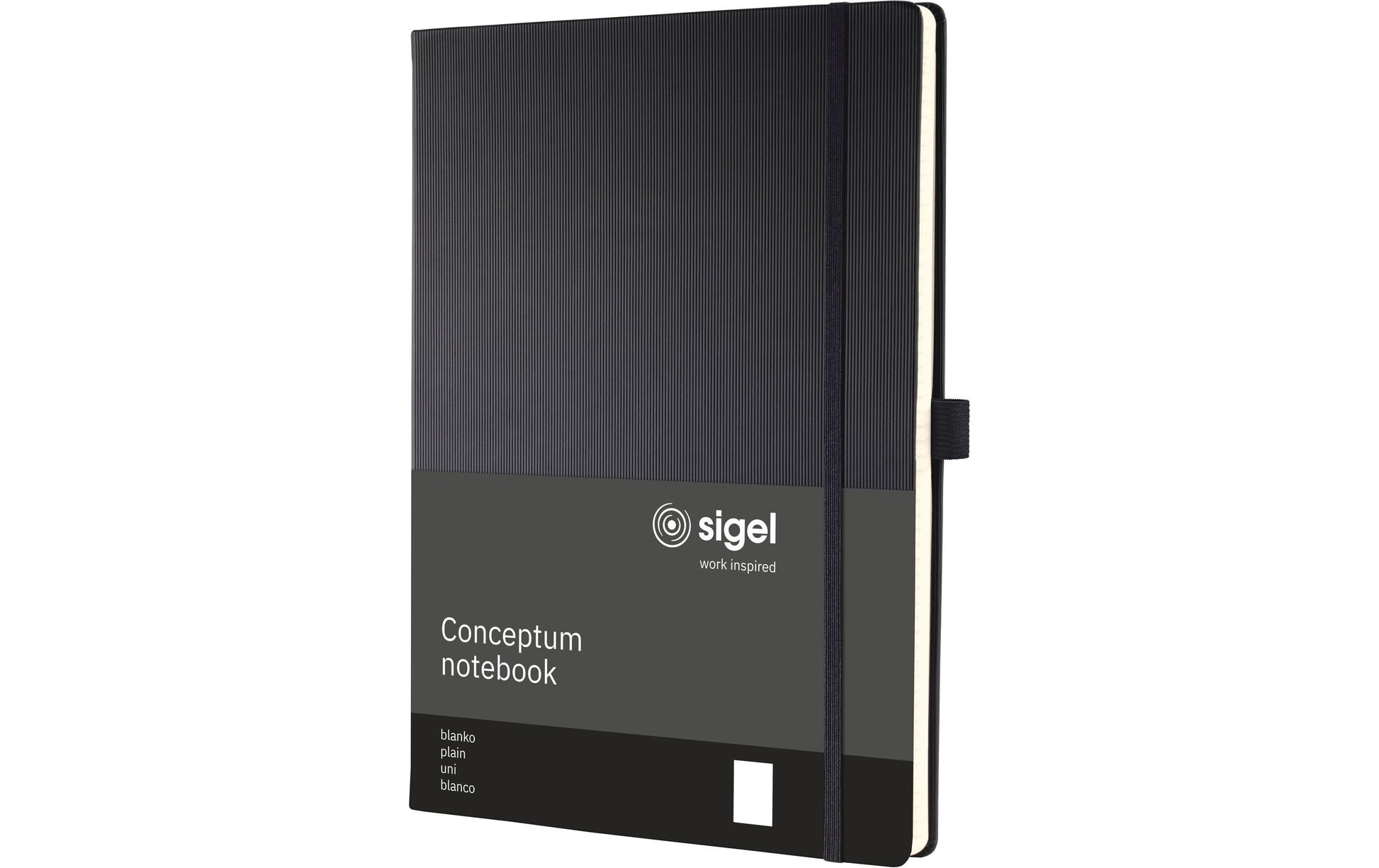 Sigel Notizbuch, 213 × 295 mm, blanko, Fadenheftung, 194 Seiten, 80 g/m² – schwarz