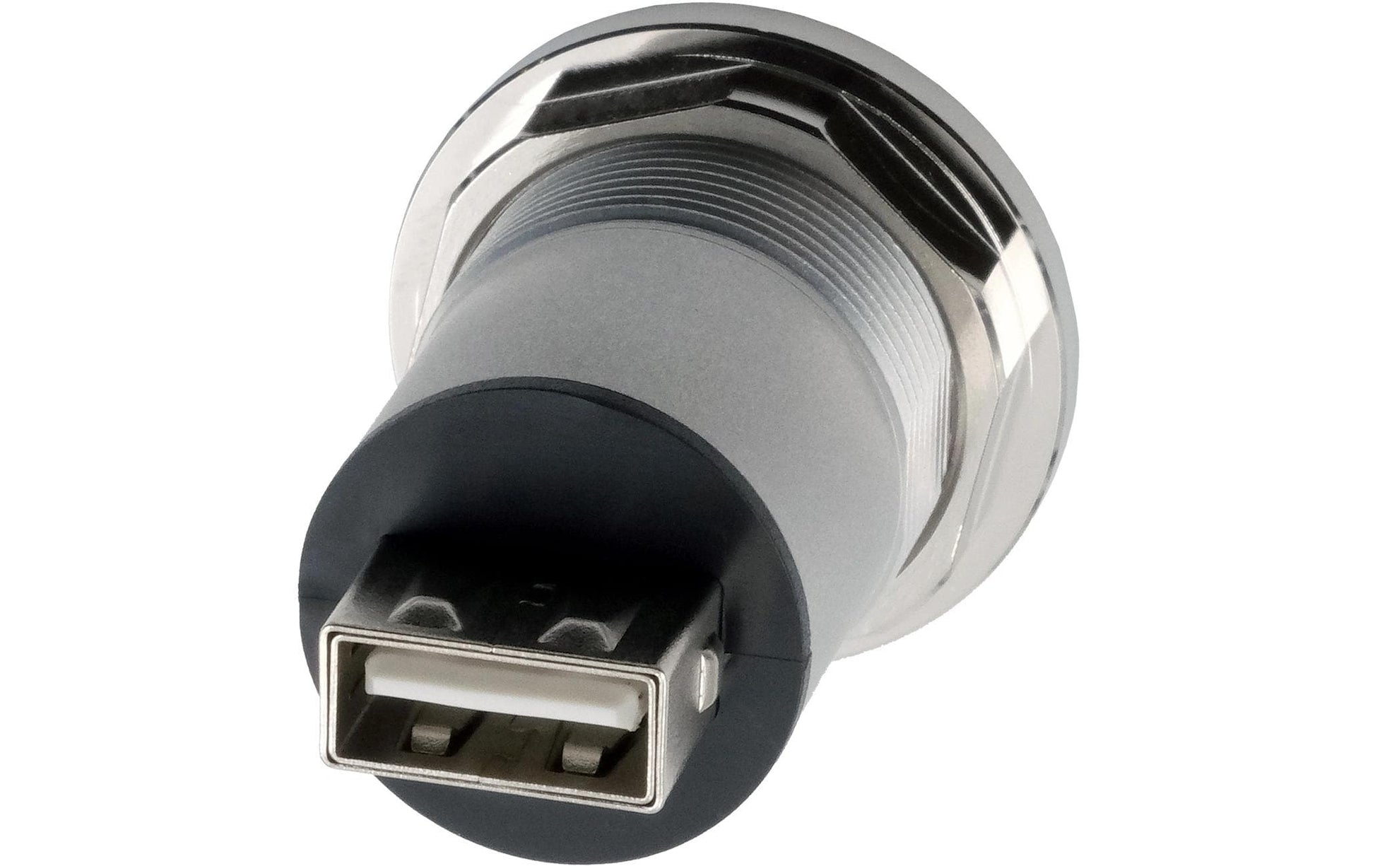 EXSYS EX-49193 Einbau-Adapter USB-B zu USB-A – USB 2.0 (480 Mbit/s), Buchse-Buchse, Metallverstärkt, Silber