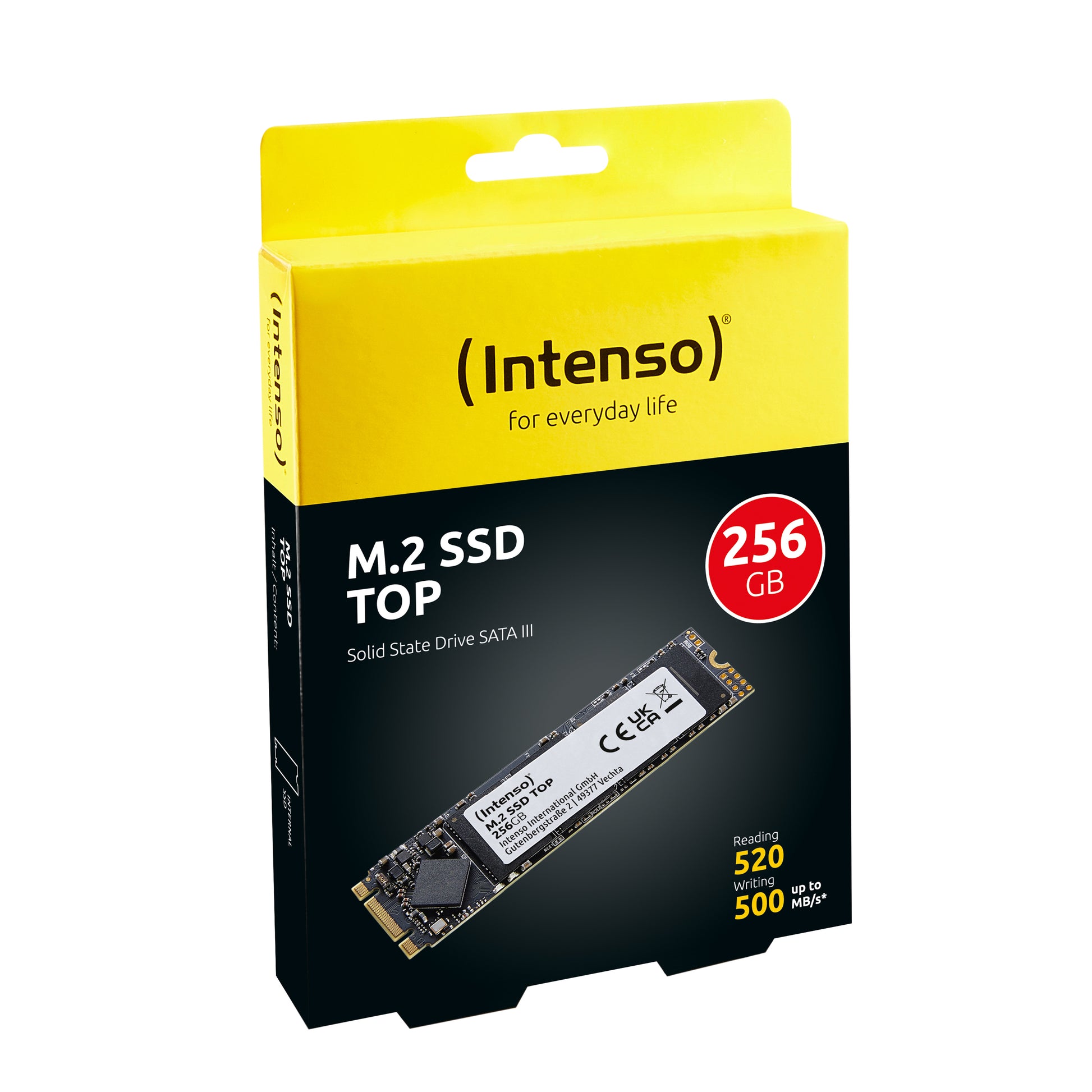 Intenso Top M.2 SSD 256 GB – M.2 2280, SATA III, 520/500 MB/s