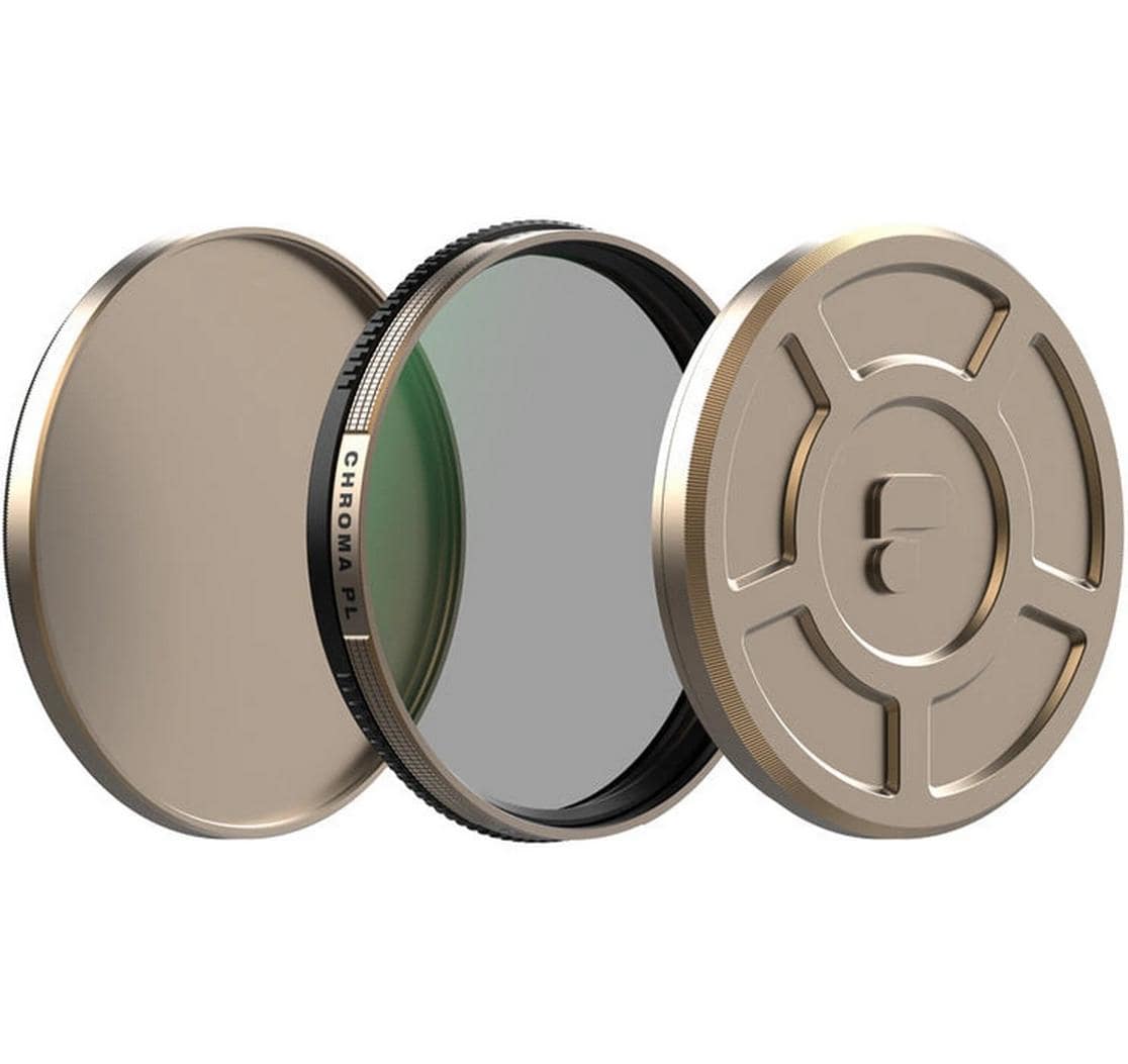 PolarPro 135 Serie Chroma CP Polarisationsfilter – 55 mm – Aluminium, chromiertes Glas – mit Tragetasche