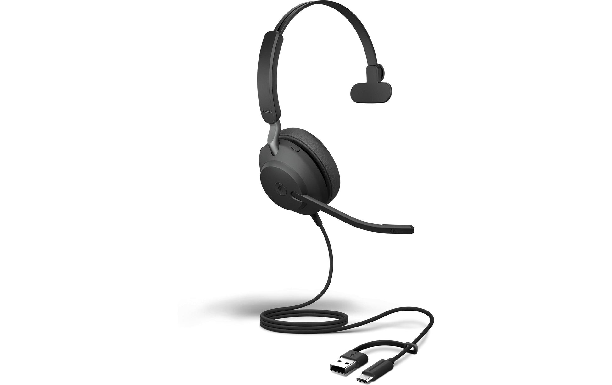 Jabra Evolve2 40 SE Office-Headset – On-Ear, Mono, Kabelgebunden, USB-C/USB-A, UC-optimiert, Schwarz