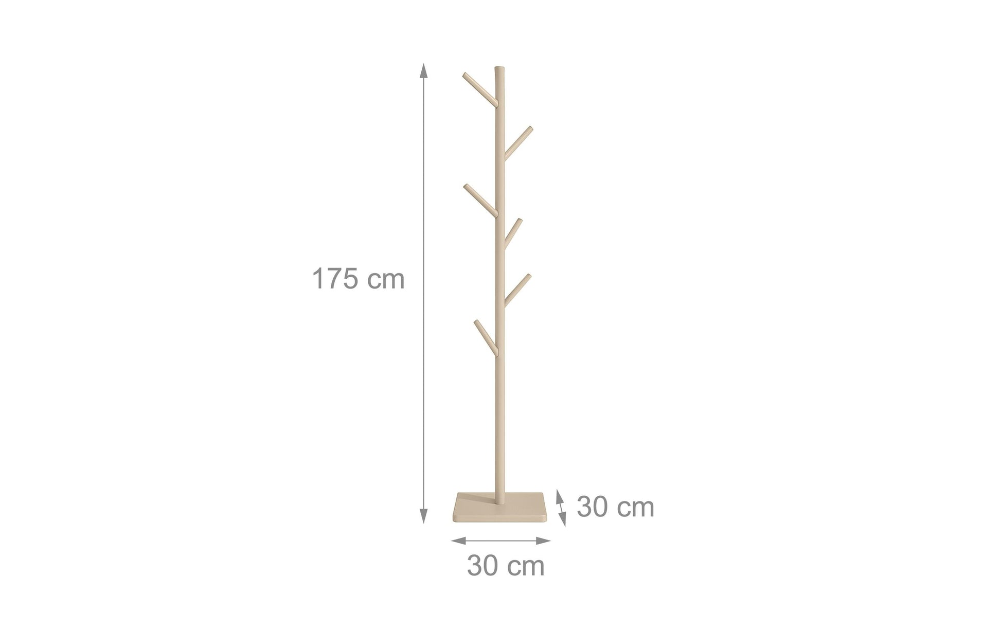 Relaxdays Garderobenständer mit 8 Haken – Holz – Beige – 1'750 mm