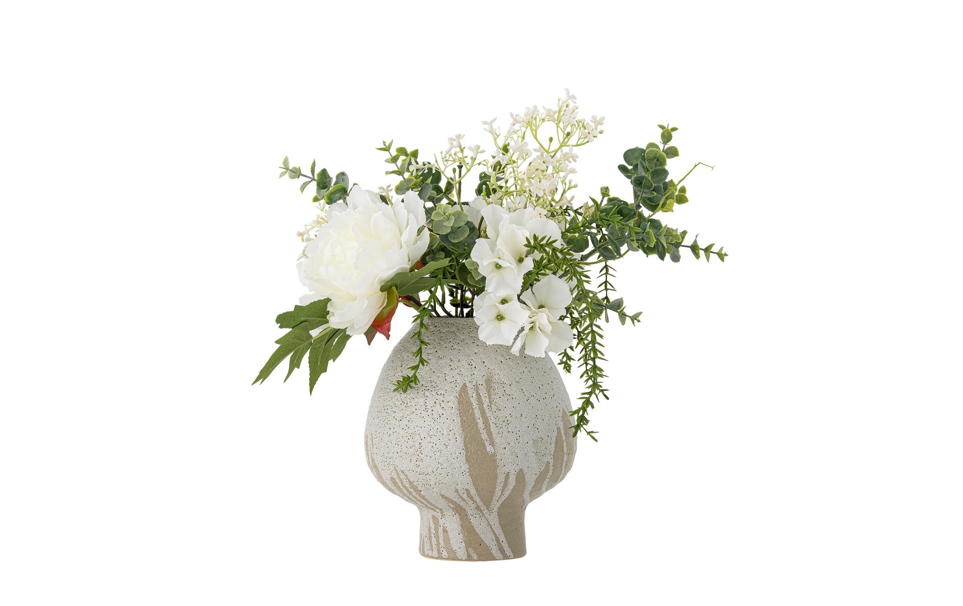 Bloomingville Strauss – Ø 23 × 43 cm – Kunststoff & Papier & Polyester & Eisenguss, weiss