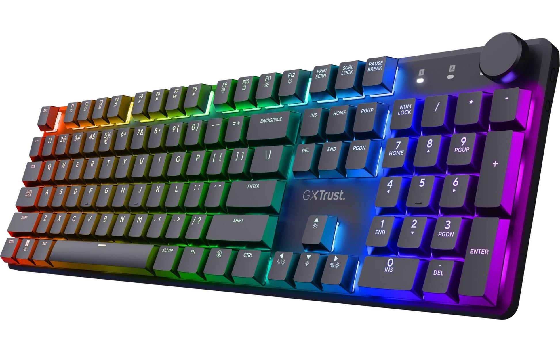 Trust GXT868 Torix – Tastatur, kabelgebunden (USB-A), US-Layout (EN), Fullsize (mit Ziffernblock), mechanisch