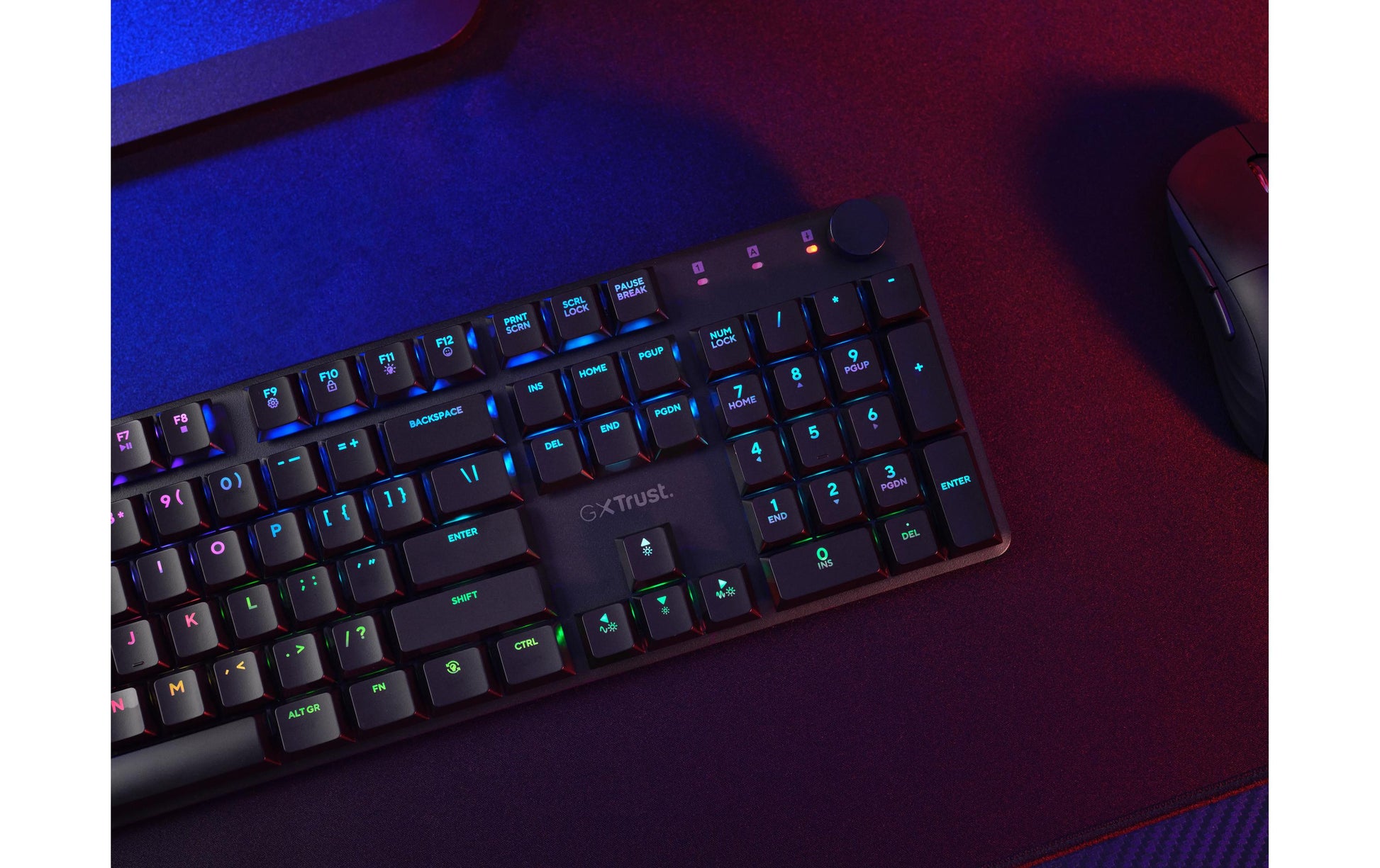 Trust GXT868 Torix – Tastatur, kabelgebunden (USB-A), US-Layout (EN), Fullsize (mit Ziffernblock), mechanisch