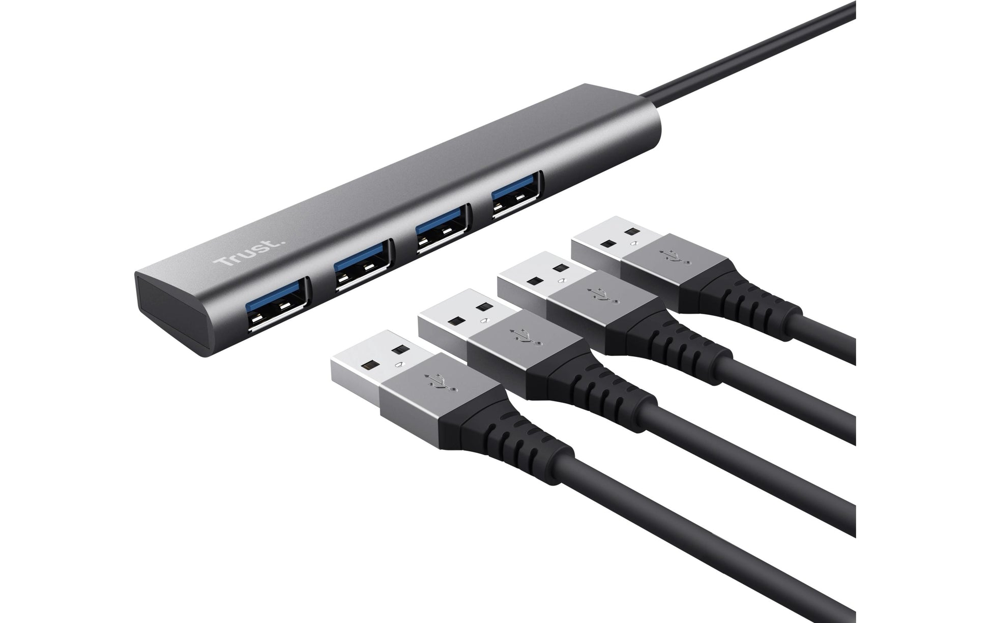 Trust Halyx USB-Hub – 4× USB-A, für Windows/Mac/ChromeOS