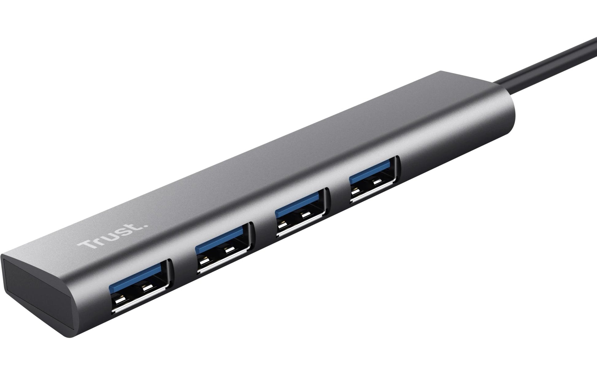 Trust Halyx USB-Hub – USB-C, 4× USB-A (USB 3.2 Gen 1, 5 Gbps) – USB-C – 210 × 21 × 11 mm