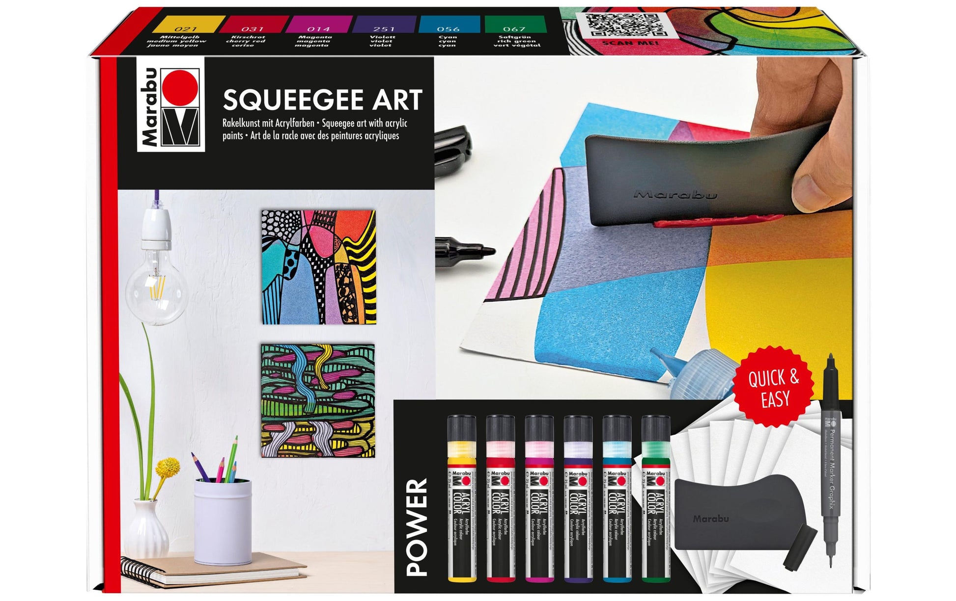 Marabu Acrylfarbe – Set, Mehrfarbig