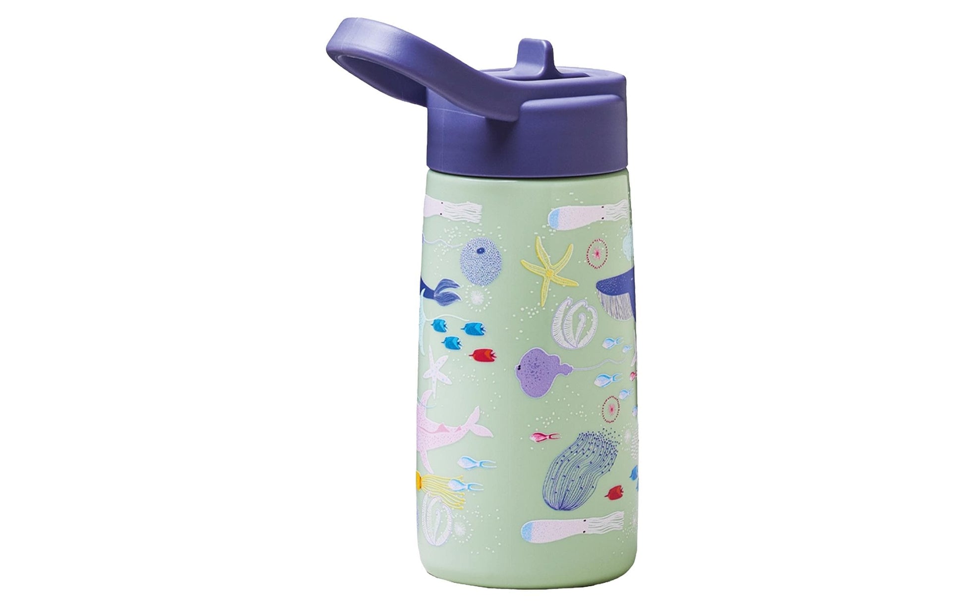 BioLoco Kindertrinkflasche 350 ml – mit Strohhalm, BPA-frei, Aquatic life