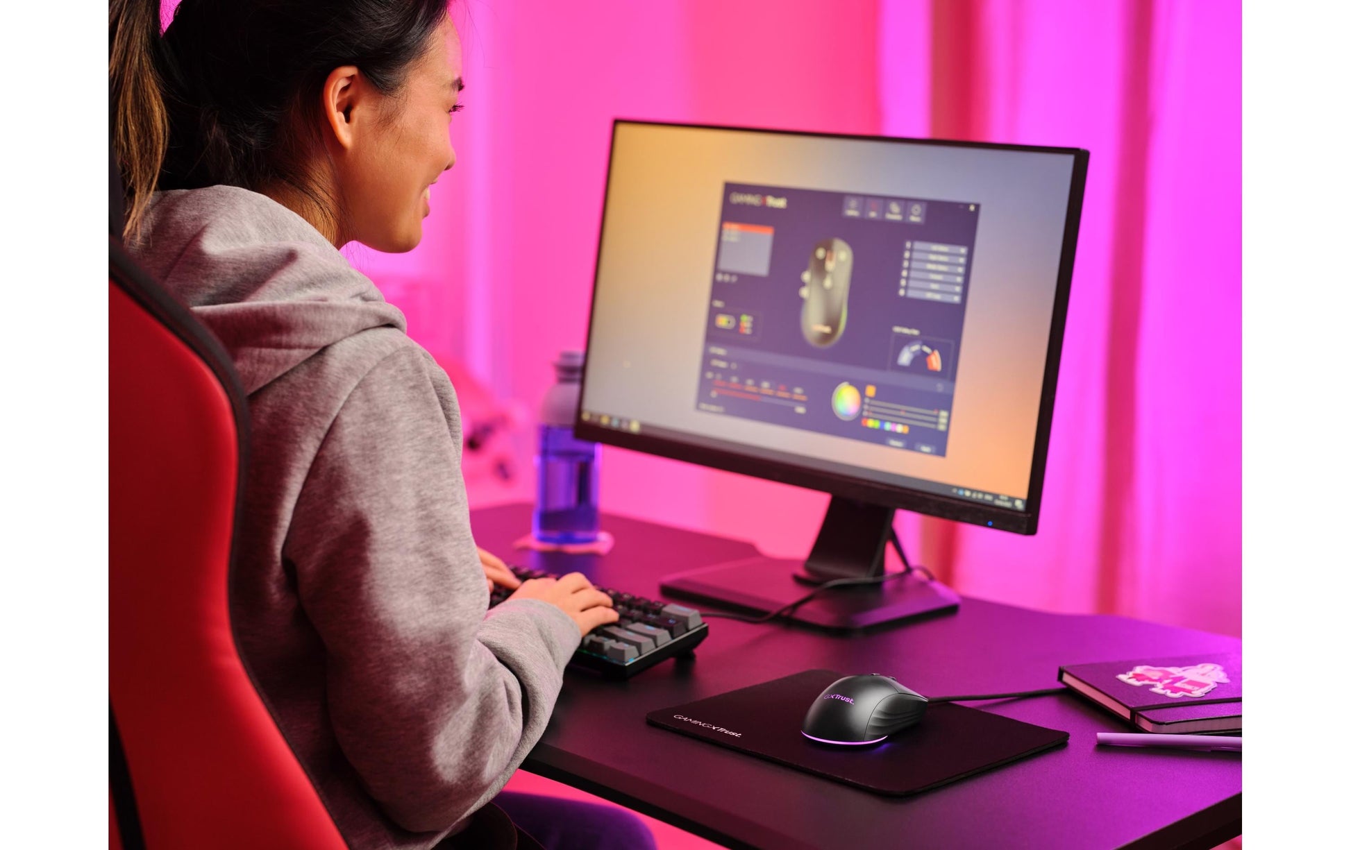 Trust GXT925 Redex II Gaming-Maus – kabelgebunden, 6 Tasten, für Rechtshänder, Beleuchtung, schwarz