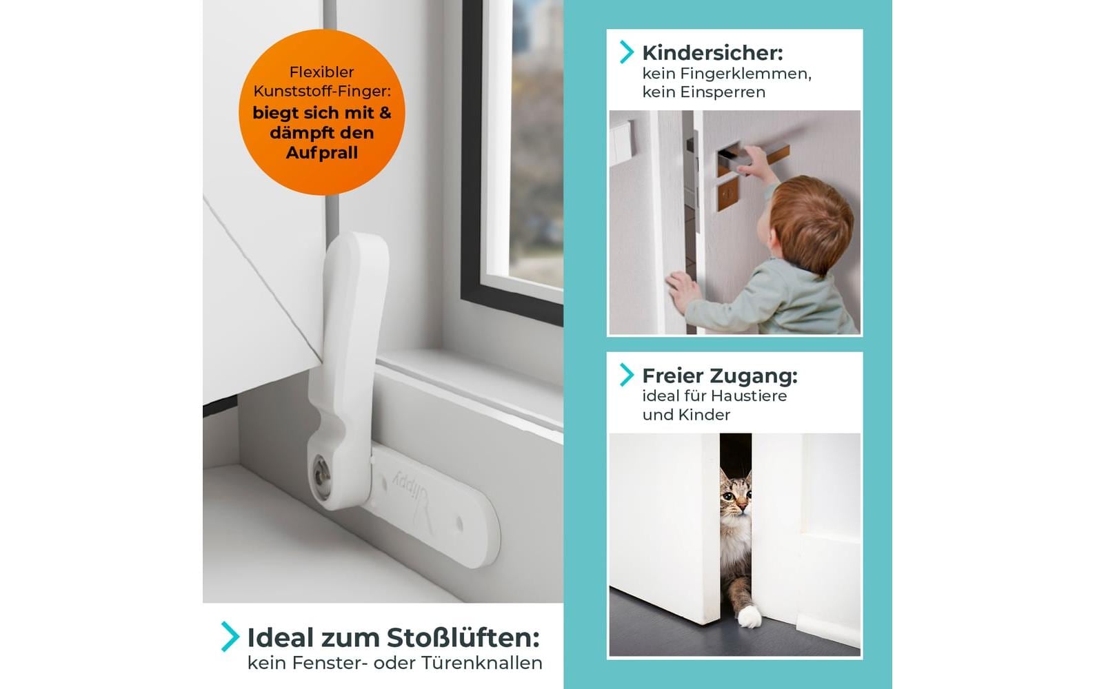 Vlippy Türstopper – TPU – weiss – Ø 20 × 78 mm
