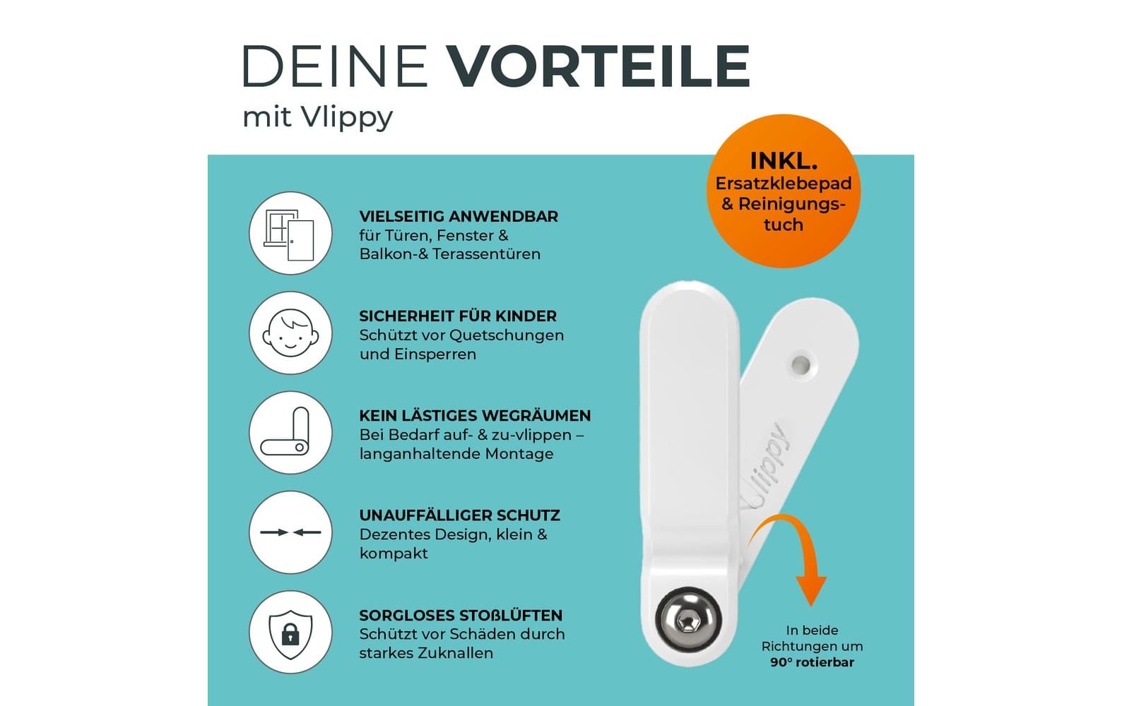 Vlippy Türstopper – TPU – weiss – Ø 20 × 78 mm