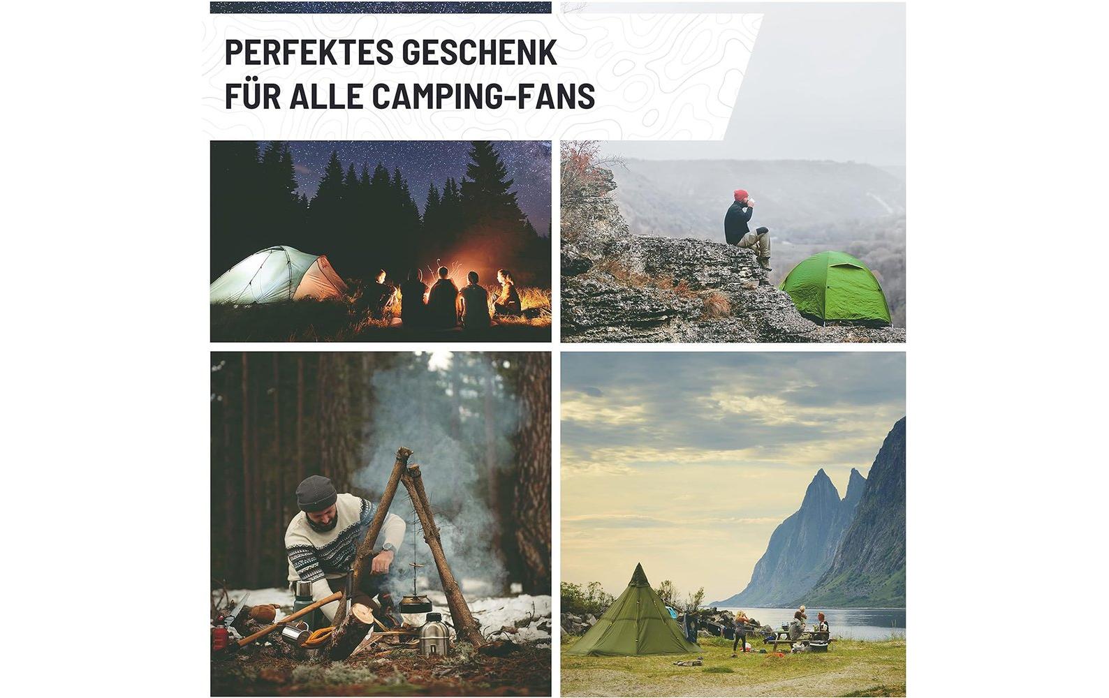 Atacama Feueranzünder – Survival Set, Multitool, Kienspan-Zunder – Mehrfarbig – Metall, Magnesium, Holz, Satin